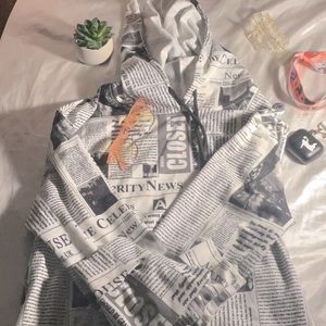 newspaper collage hoodie